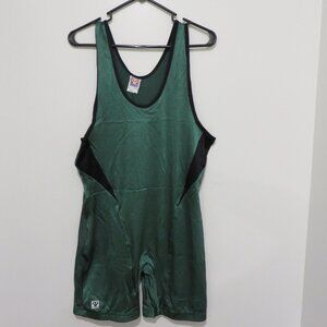 Mens Brute Singlet - Green & Black - XL
